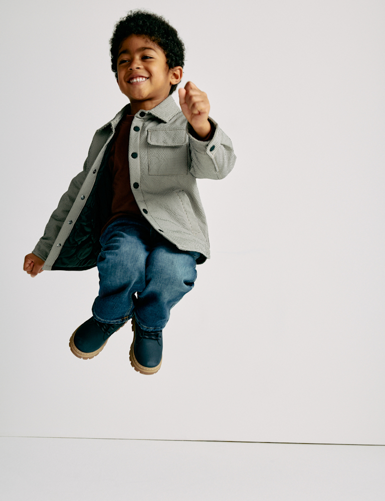 Micro Check Quilted Shacket (2-10 Yrs)