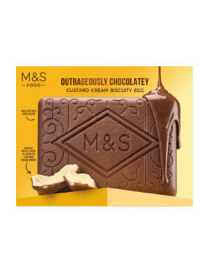 Outrageously Chocolatey Custard Cream Biscuity Egg