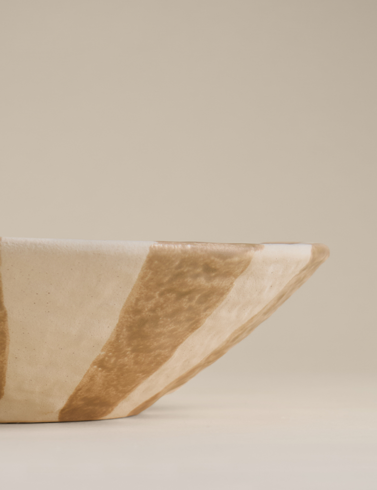 Striped Ceramic Centrepiece Bowl