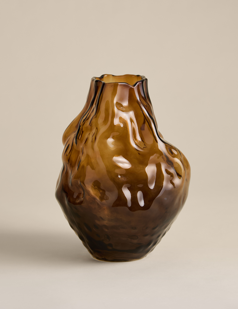 Medium Irregular Smoked Glass Vase