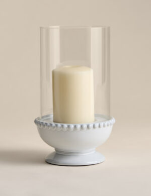 Bead Ceramic Hurricane Candle Holder