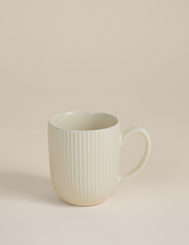 Striped Ribbed Glazed Mug