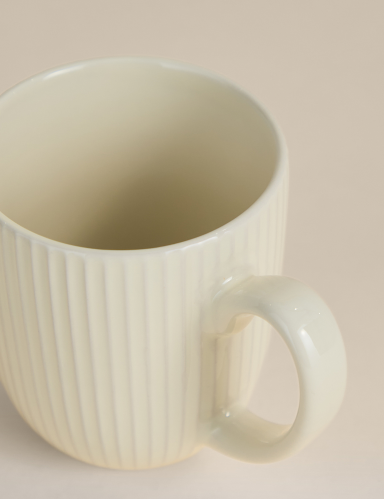 Striped Ribbed Glazed Mug