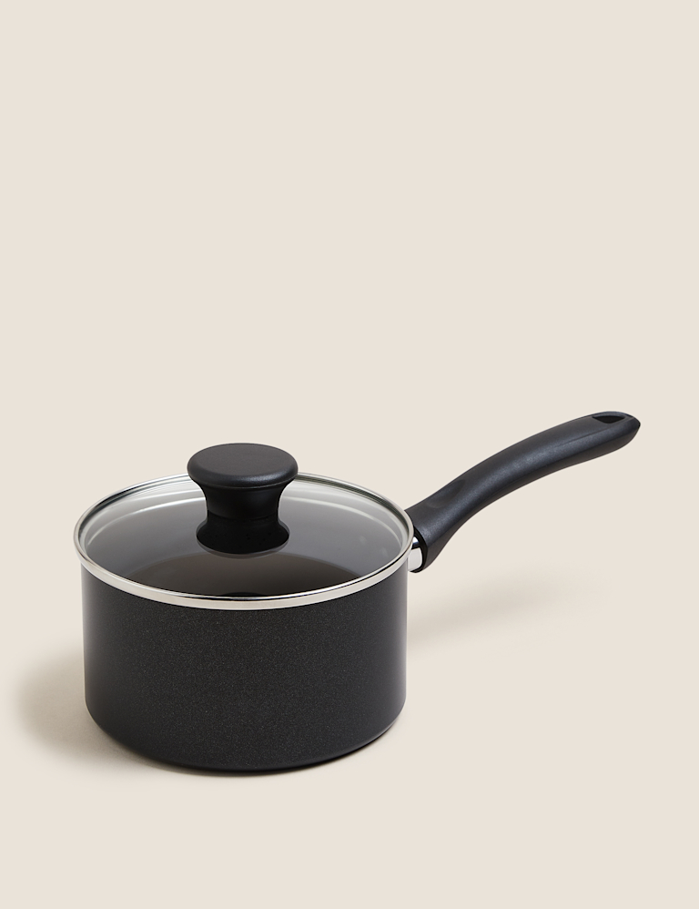 Black Aluminium 16cm Non-Stick Saucepan Black Aluminium 16cm Non-Stick Saucepan