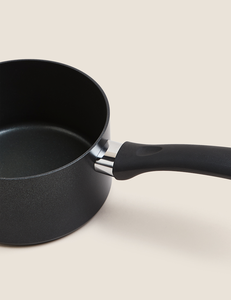 Black Aluminium 16cm Non-Stick Saucepan