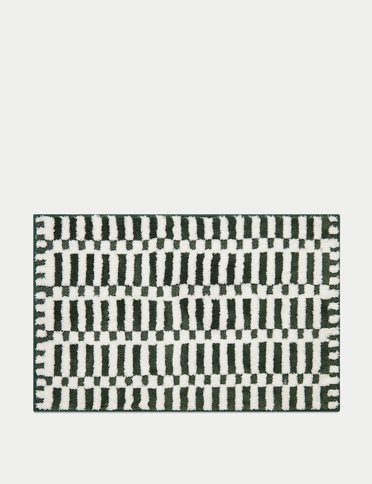 Cotton Blend Geometric Quick Dry Bath Mat