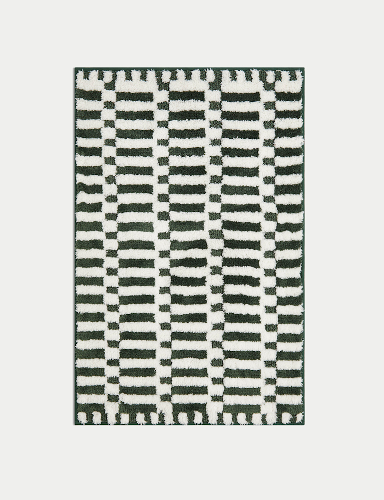 Cotton Blend Geometric Quick Dry Bath Mat