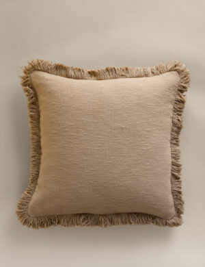Pure Cotton Textured Fringe Cushion