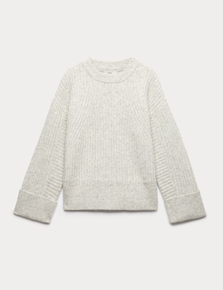 Ribbed Relaxed Jumper with Alpaca