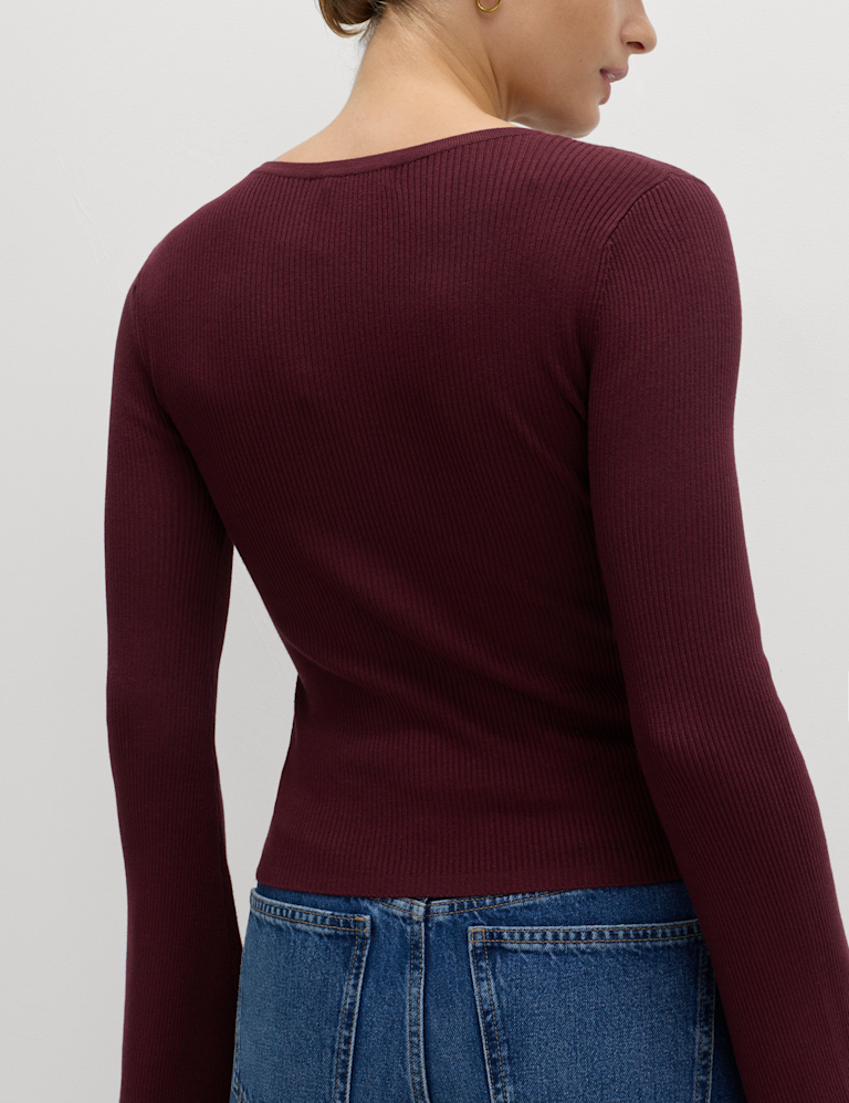 Flute Sleeve Knitted Top