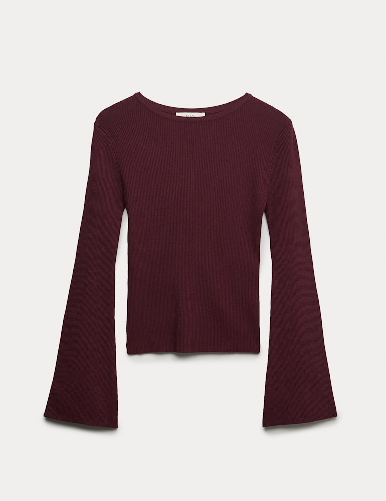 Flute Sleeve Knitted Top