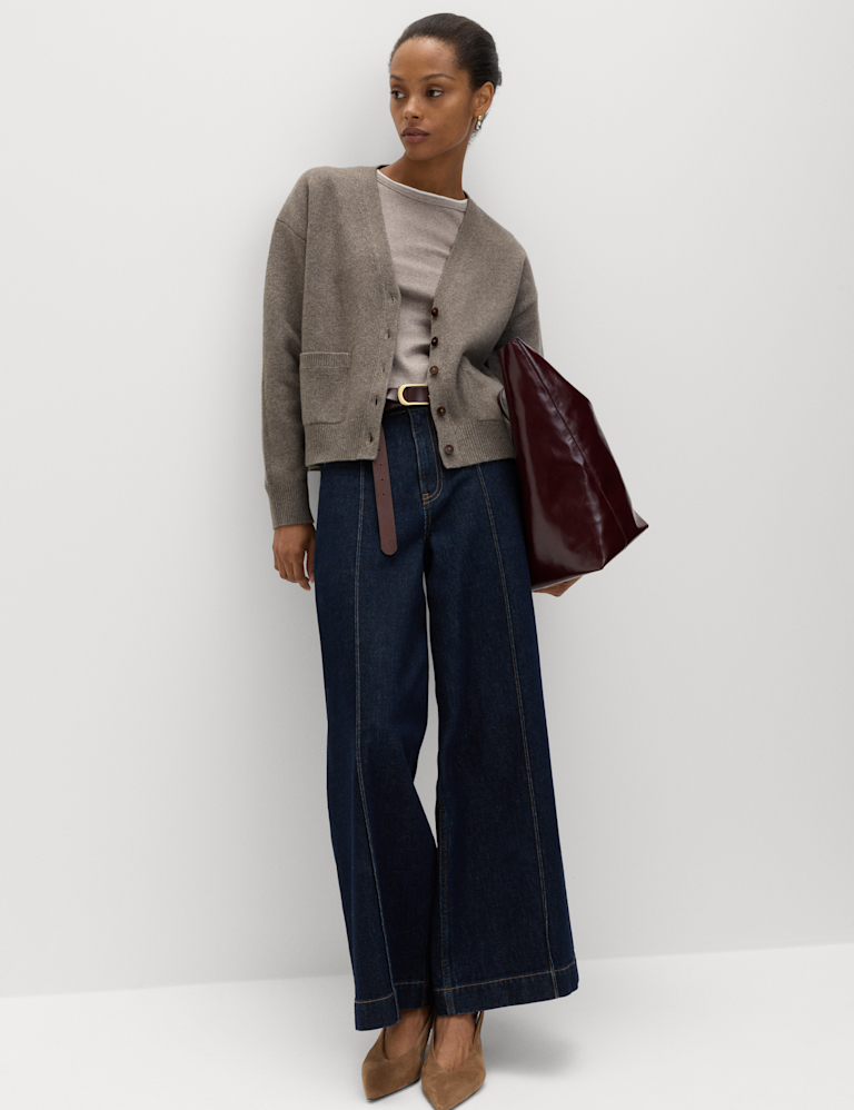 Air-Yarn V-Neck Button Through Cardigan