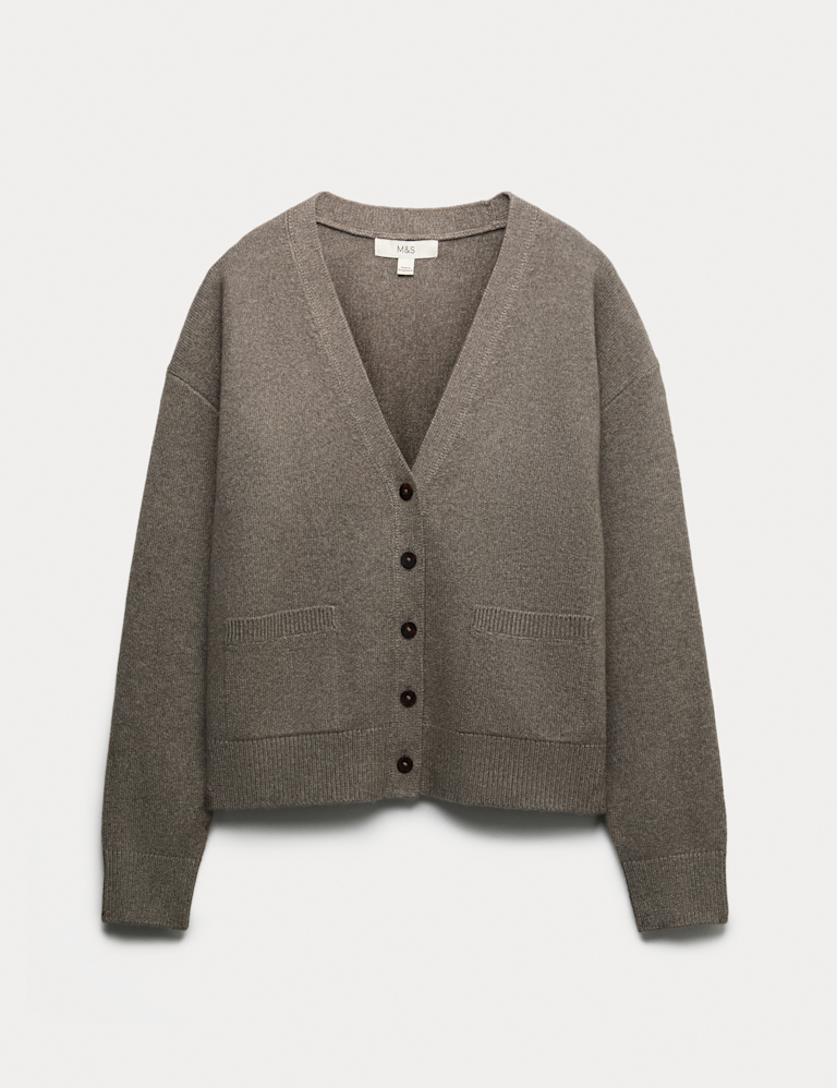 Air-Yarn V-Neck Button Through Cardigan