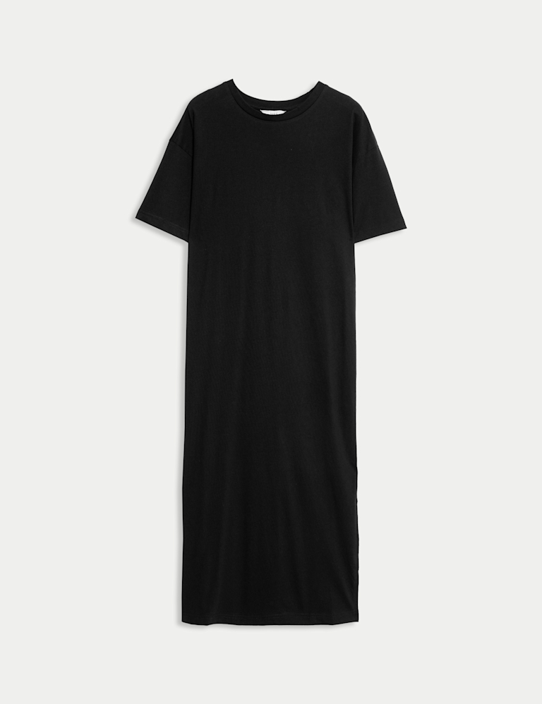 Pure Cotton Midi Relaxed T-Shirt Dress