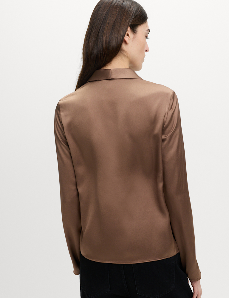 Satin Shawl Collar Shirt