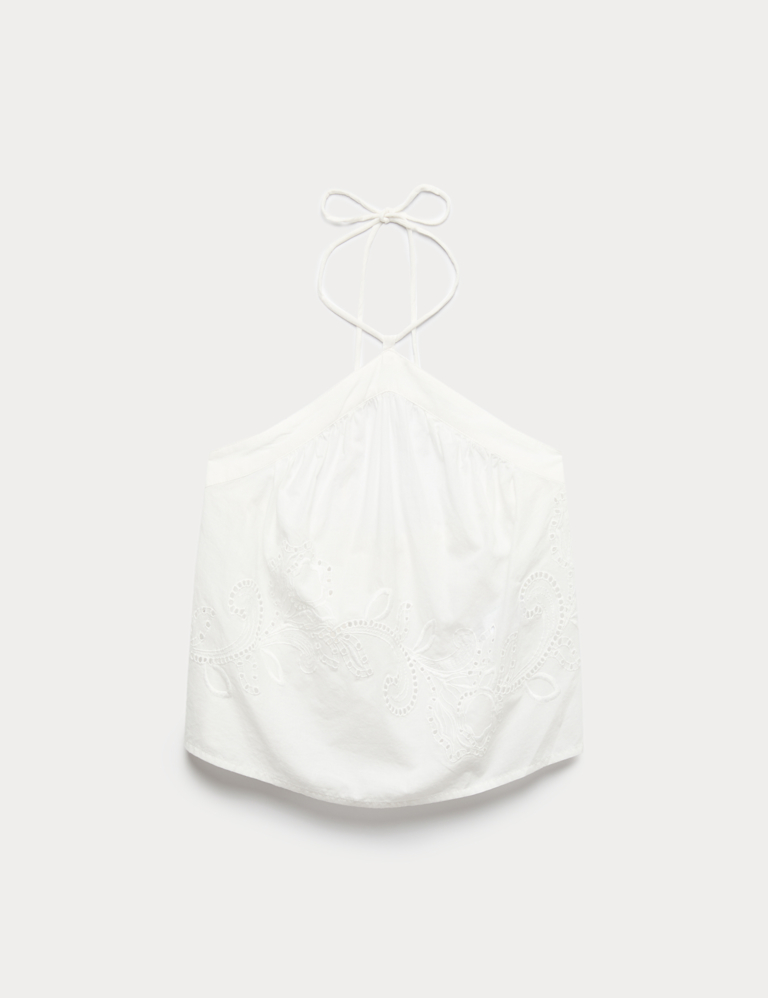 Pure Cotton Placement Cutwork Beach Top