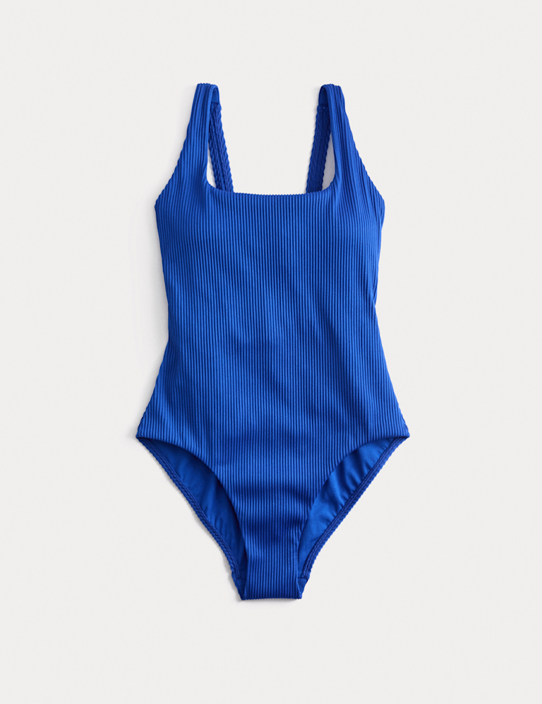 Textured Scoop Neck Swimsuit