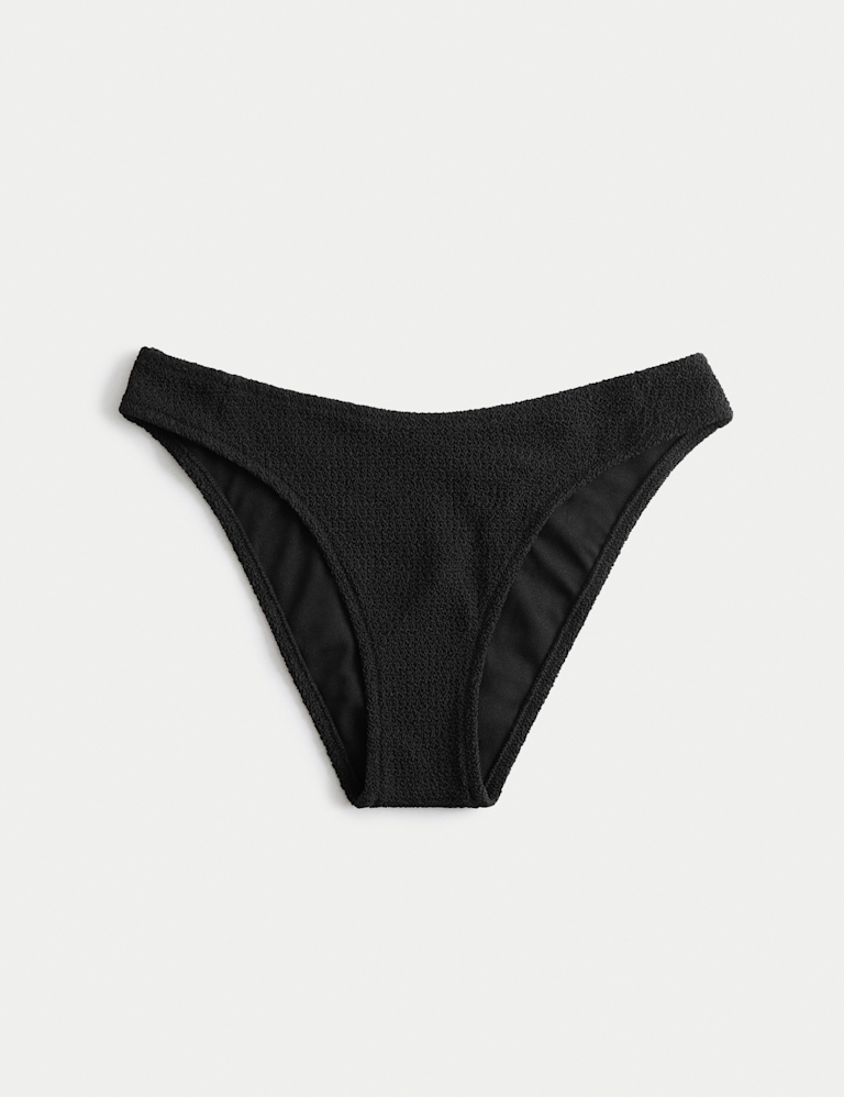 Textured V-Front Bikini Bottoms