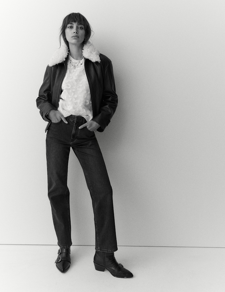 Mesh Crew Neck Lace Detail Jumper