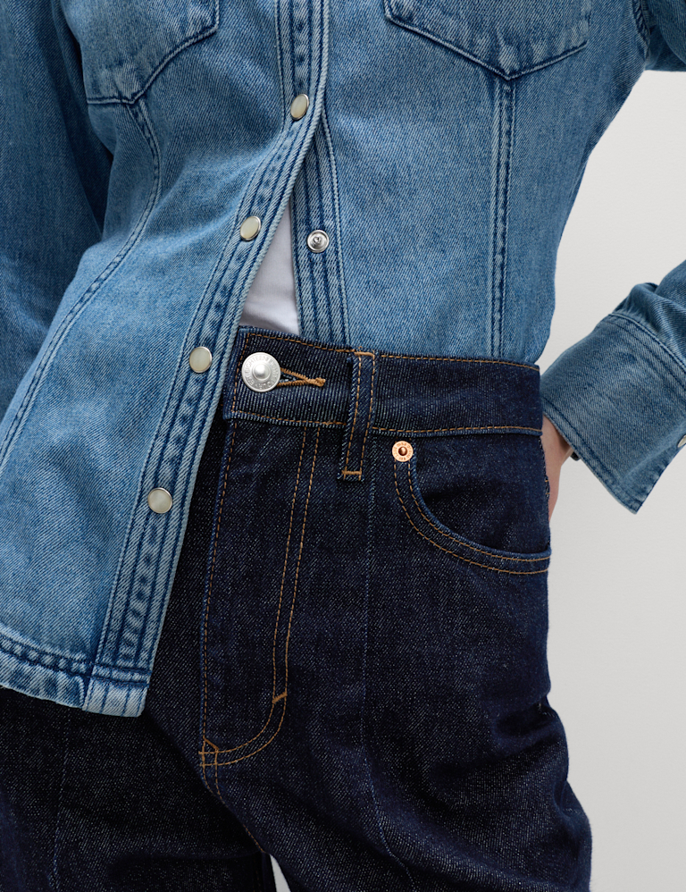 Premium Dart Detail Barrel Jeans