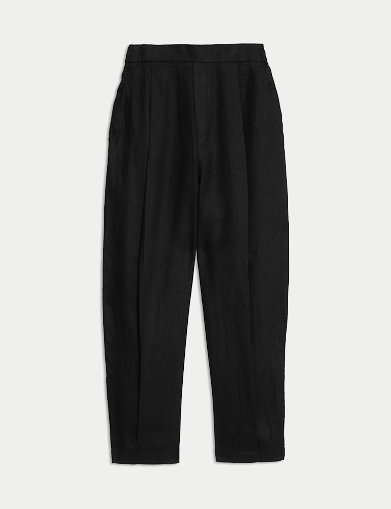 Pure Linen Carrot Leg Trousers
