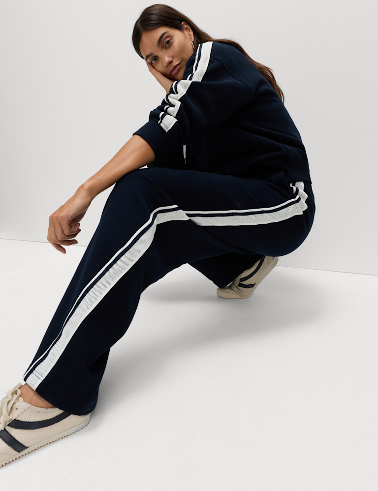 Pure Cotton Side Stripe Relaxed Joggers