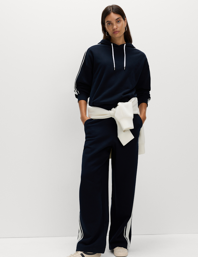 Pure Cotton Side Stripe Relaxed Joggers