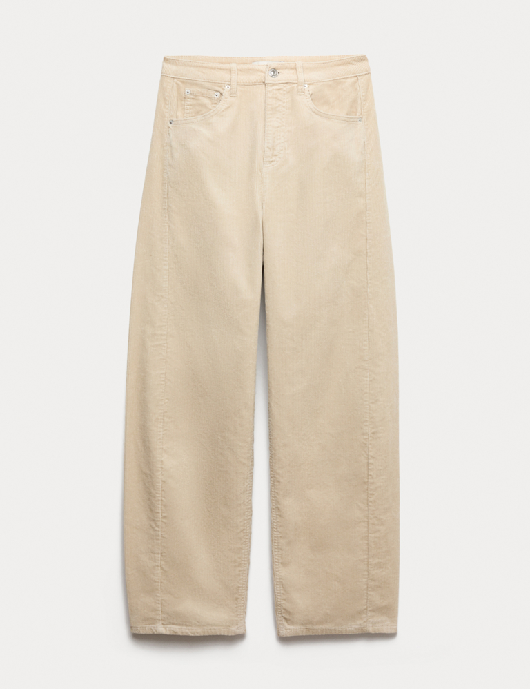 Cotton Rich Cord Carrot Leg Trousers