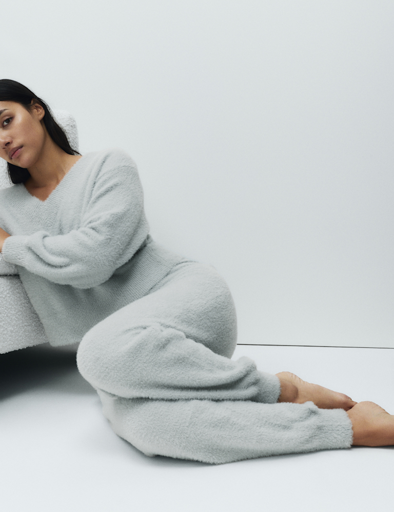 Feather Knit V-Neck Pyjama Top