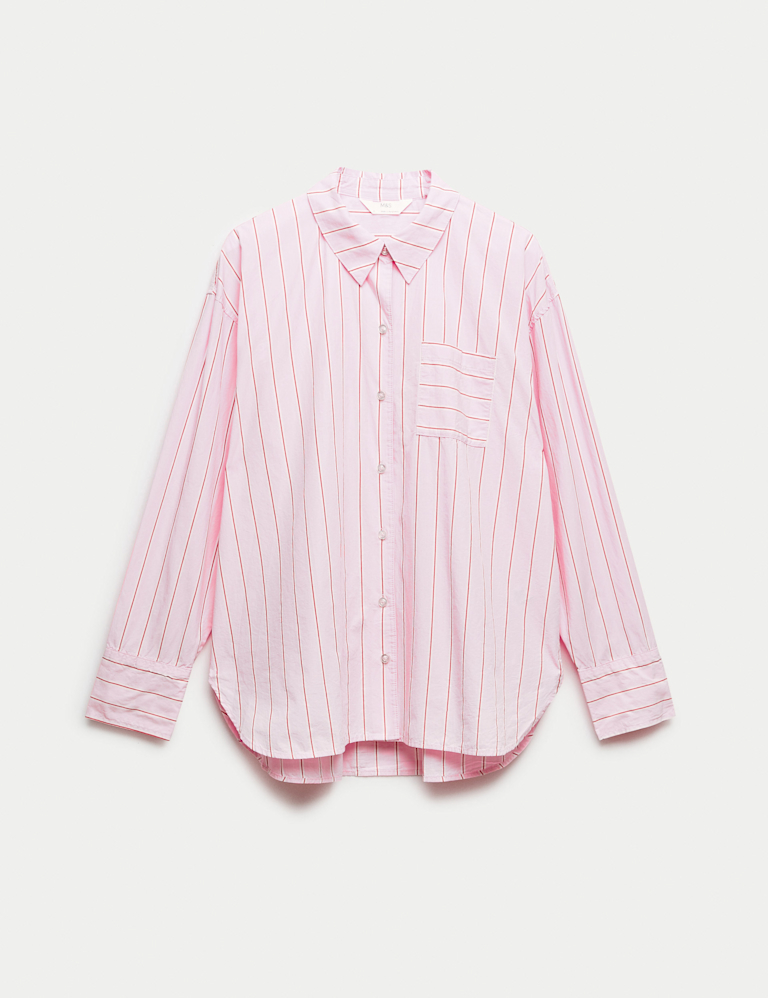 Pure Cotton Poplin Striped Pyjama Top