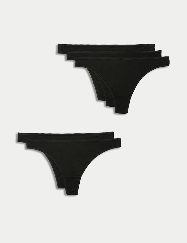 5pk Pure Cotton Thongs