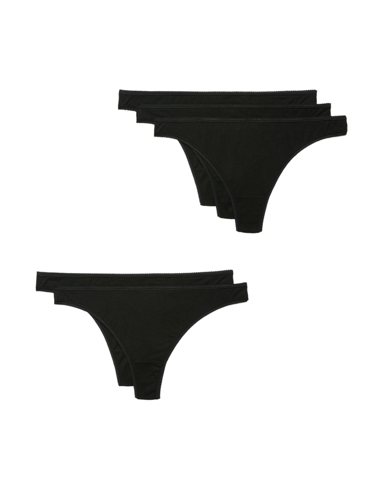 5pk Pure Cotton Thongs