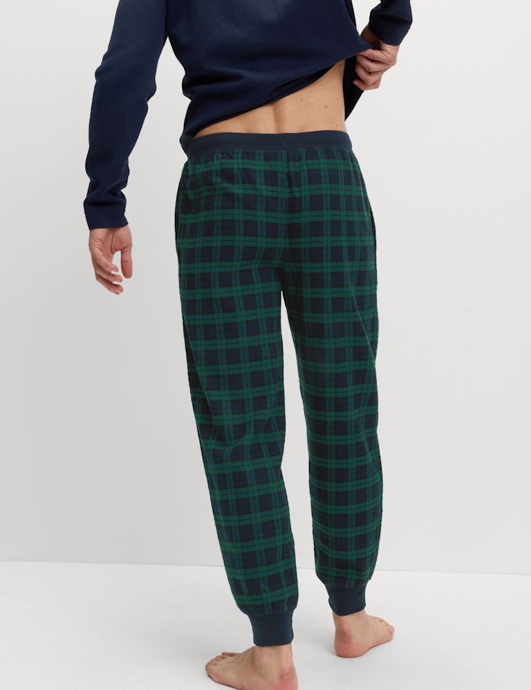 Pure Cotton Checked Pyjama Bottoms