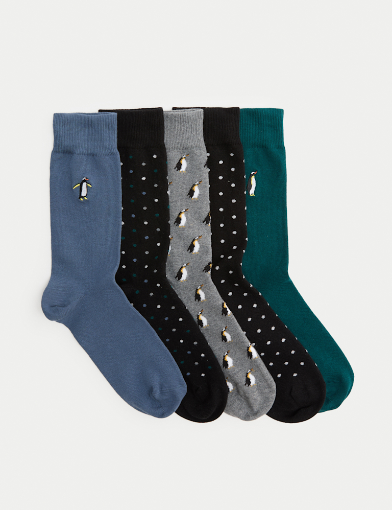 5 Pack Cool & Fresh™ Penguin Cotton Rich Socks