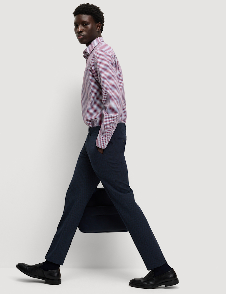 2 Pack Regular Fit Easy Iron Check Shirts