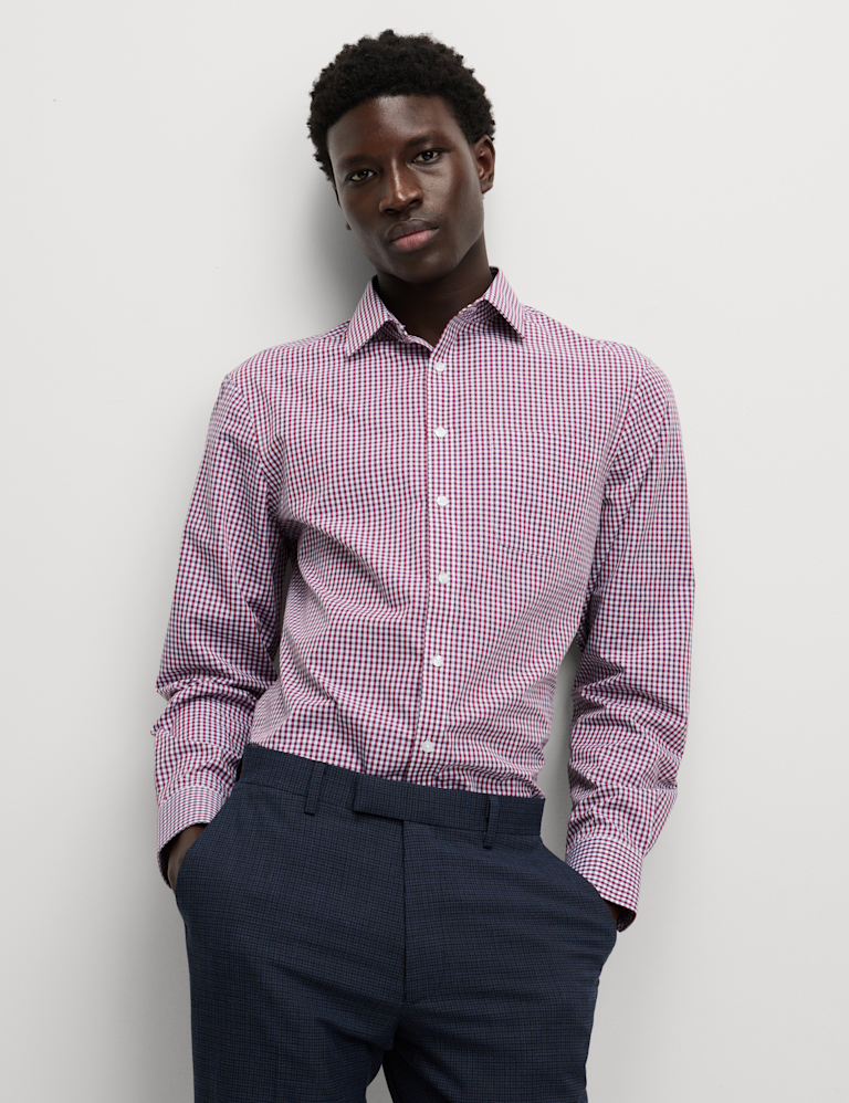 2 Pack Regular Fit Easy Iron Check Shirts