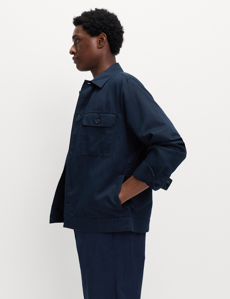 Cotton Linen Blend Overshirt