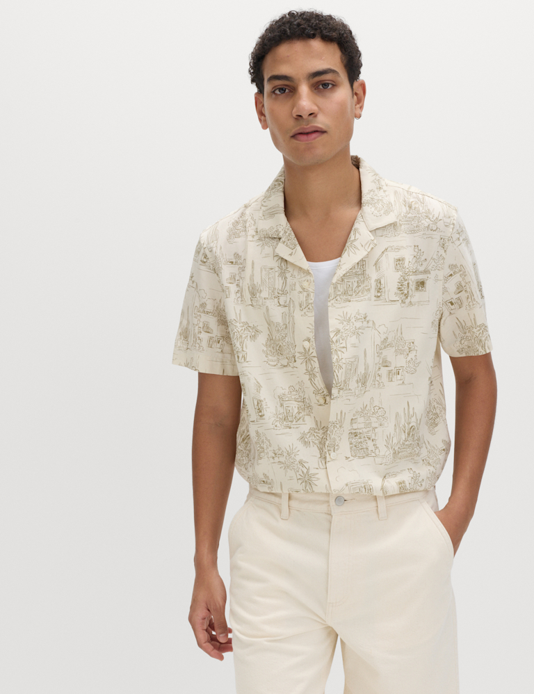 Pure Cotton Printed Short Sleeve Shirt