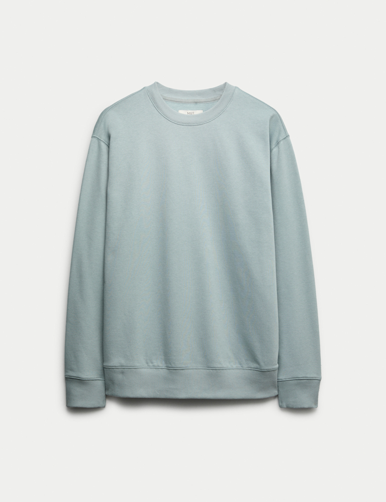 Cotton Rich Relaxed Fit Crew Neck Sweatshirt
