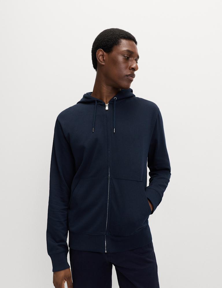 Cotton Rich Zip Through Hoodie
