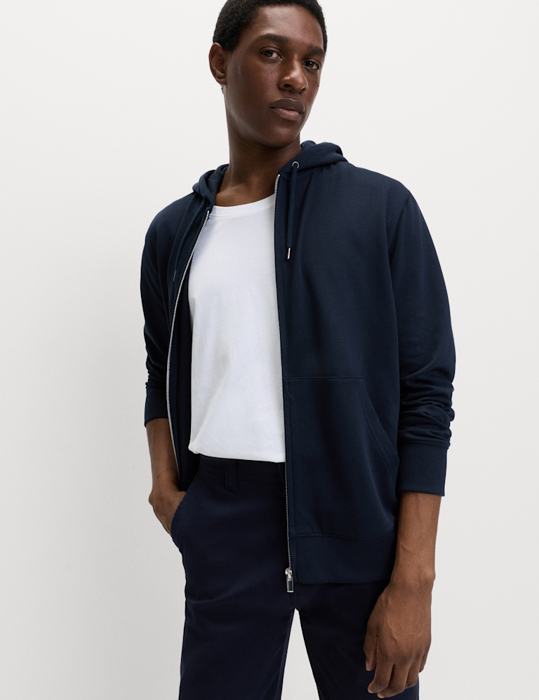Cotton Rich Zip Through Hoodie