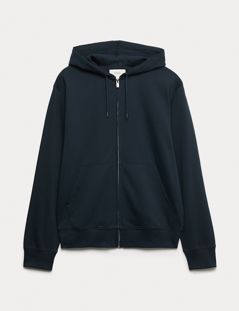 Cotton Rich Zip Through Hoodie
