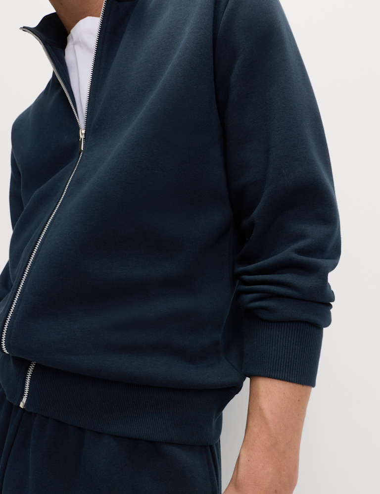 Brushed Cotton Rich Funnel Neck Sweatshirt