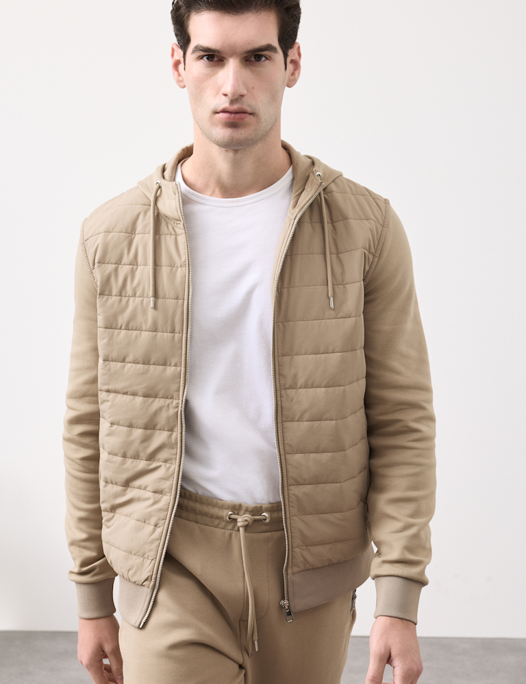 Cotton Rich Zip Up Hooded Jacket with Stormwear™