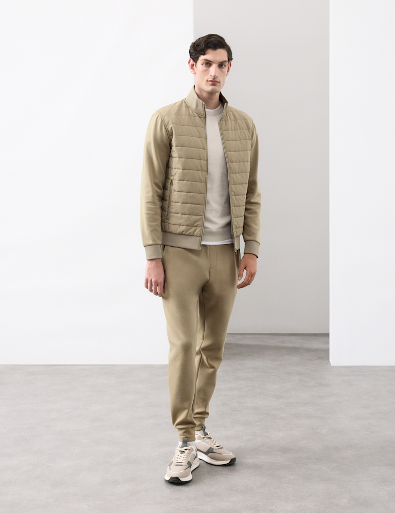 Cotton Rich Zip Up Quilted Jacket