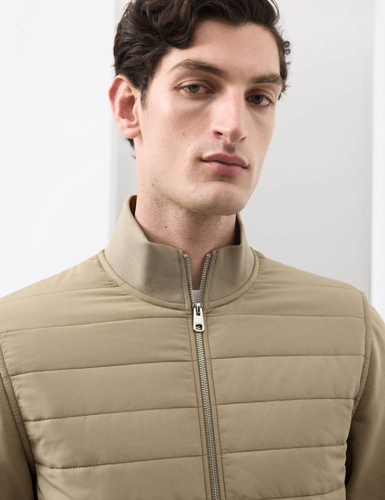 Cotton Rich Zip Up Quilted Jacket