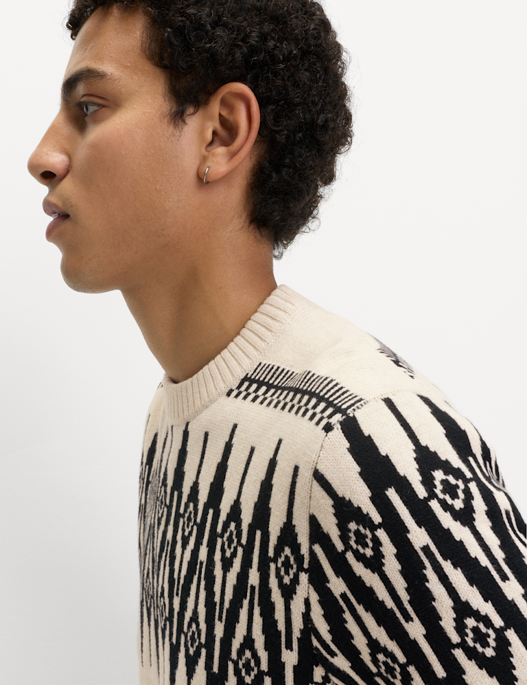 Cotton Blend Fair Isle Jumper