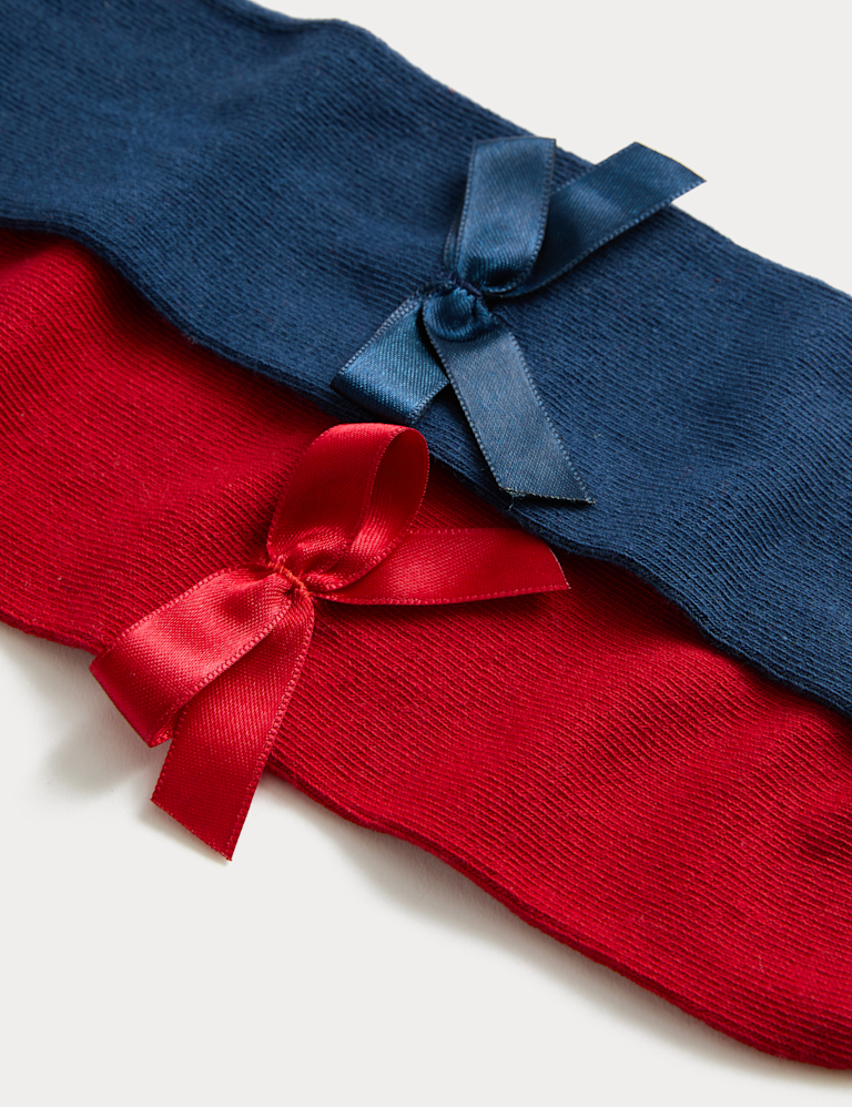 2 Pack Cotton Rich Bow Tights (0-3 Years)