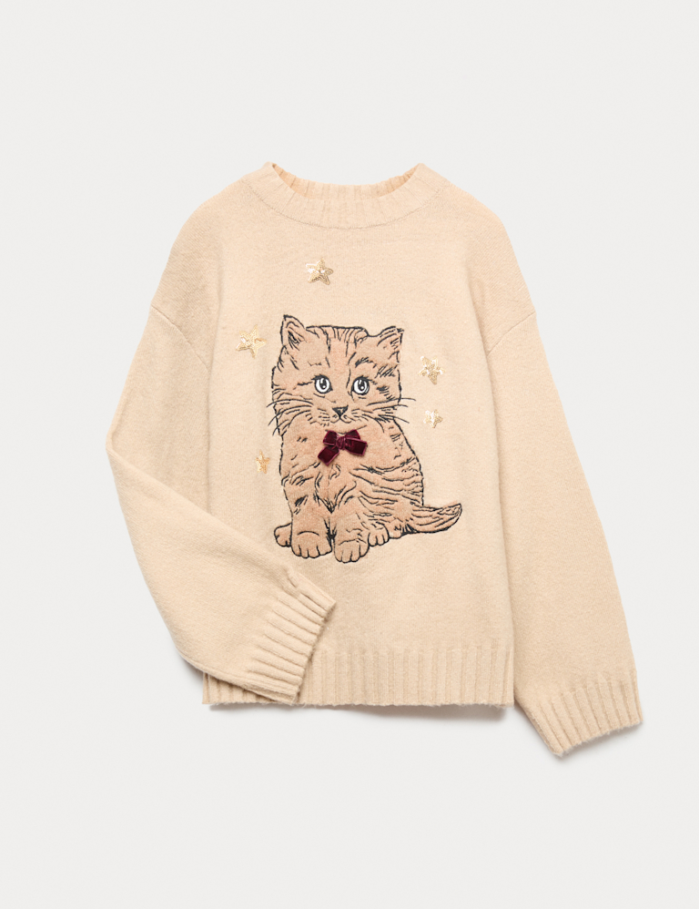 Knitted Cat Jumper (2-16 Yrs)