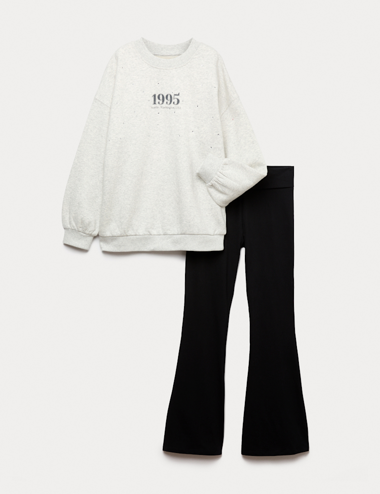 2pc Cotton Rich 1995 Sweat and Kickflare Set